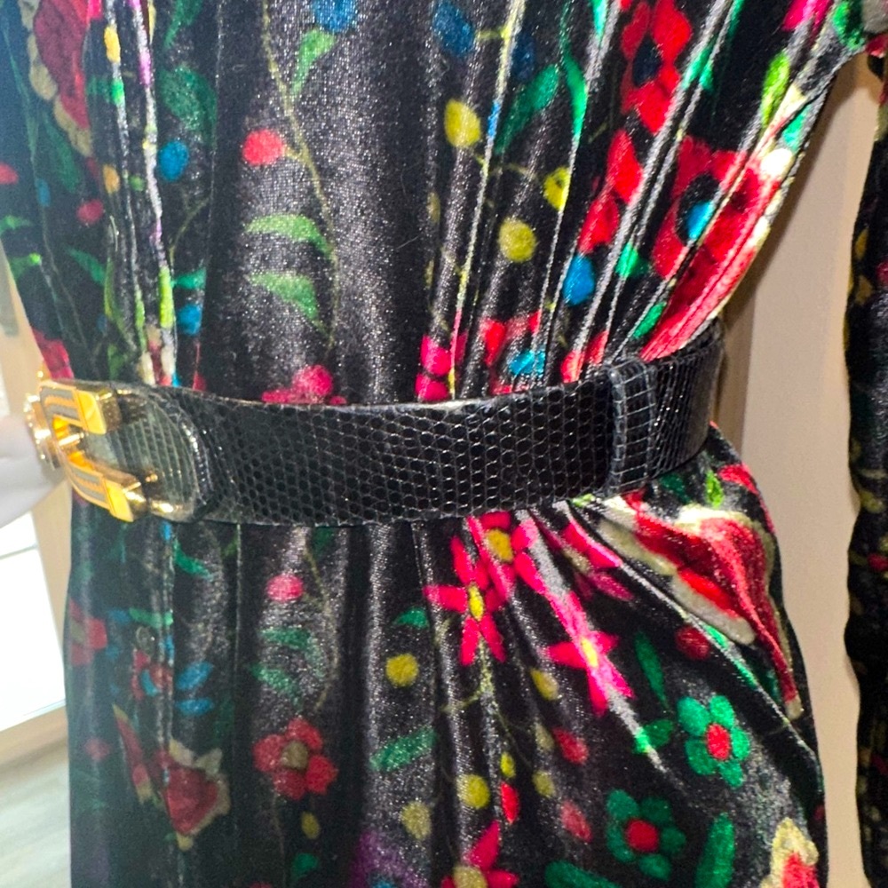 Vintage Finesse la model genuine lizard skin Black adjustable Belt horse shoe - Picture 6 of 6